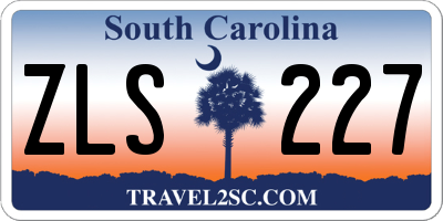 SC license plate ZLS227