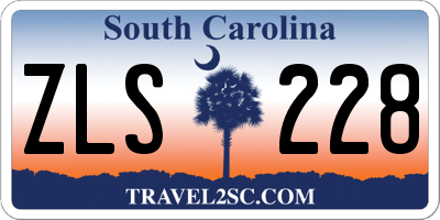 SC license plate ZLS228