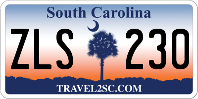 SC license plate ZLS230