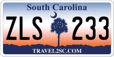 SC license plate ZLS233