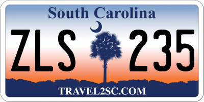 SC license plate ZLS235