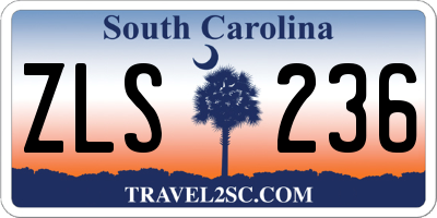 SC license plate ZLS236