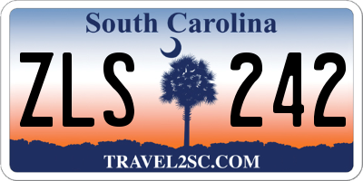 SC license plate ZLS242