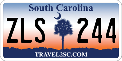SC license plate ZLS244