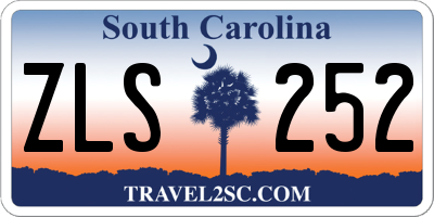 SC license plate ZLS252