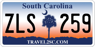 SC license plate ZLS259