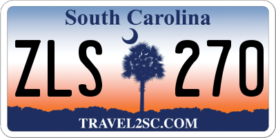 SC license plate ZLS270