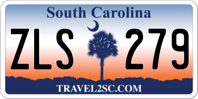 SC license plate ZLS279