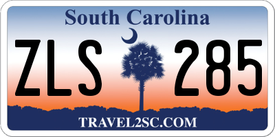 SC license plate ZLS285