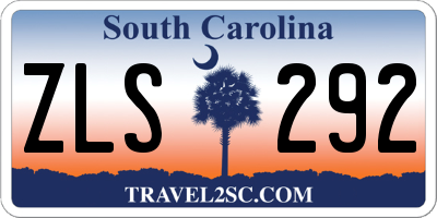 SC license plate ZLS292