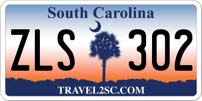 SC license plate ZLS302