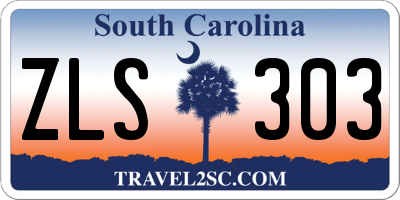 SC license plate ZLS303