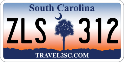 SC license plate ZLS312