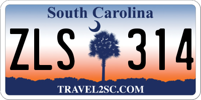SC license plate ZLS314