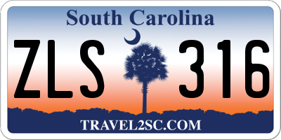 SC license plate ZLS316