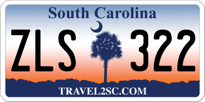 SC license plate ZLS322