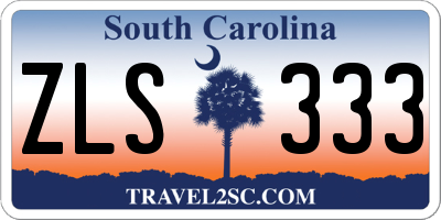 SC license plate ZLS333