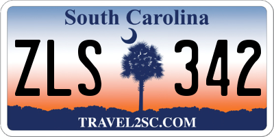 SC license plate ZLS342