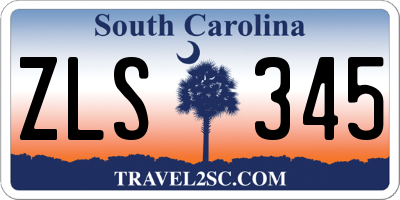 SC license plate ZLS345