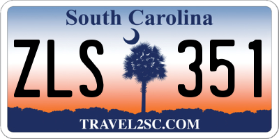 SC license plate ZLS351