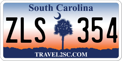 SC license plate ZLS354