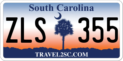 SC license plate ZLS355