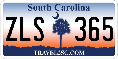 SC license plate ZLS365