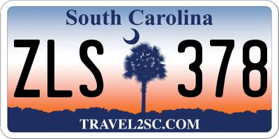 SC license plate ZLS378