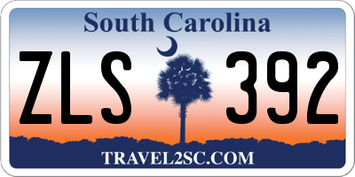 SC license plate ZLS392