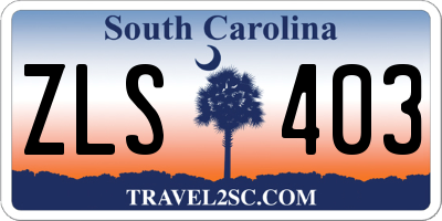SC license plate ZLS403