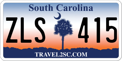 SC license plate ZLS415
