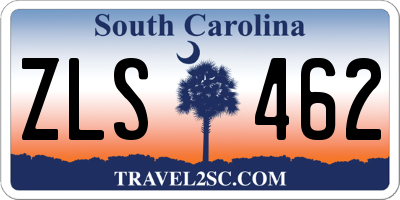 SC license plate ZLS462