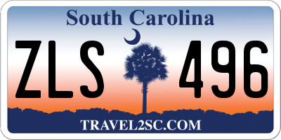 SC license plate ZLS496