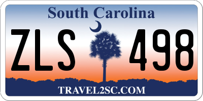 SC license plate ZLS498