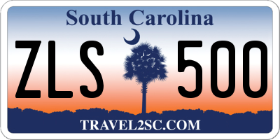 SC license plate ZLS500