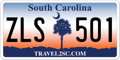 SC license plate ZLS501