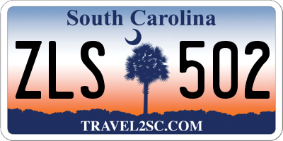 SC license plate ZLS502
