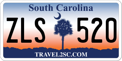 SC license plate ZLS520