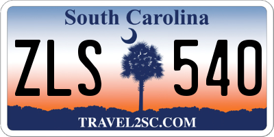 SC license plate ZLS540