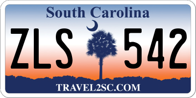 SC license plate ZLS542