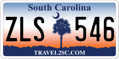 SC license plate ZLS546