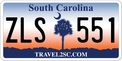 SC license plate ZLS551