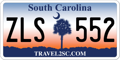 SC license plate ZLS552