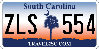 SC license plate ZLS554