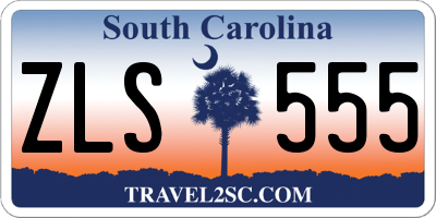 SC license plate ZLS555