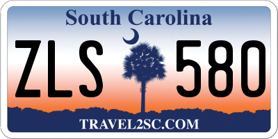 SC license plate ZLS580