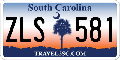 SC license plate ZLS581