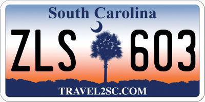 SC license plate ZLS603