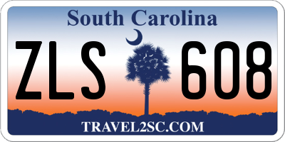 SC license plate ZLS608