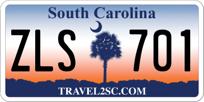 SC license plate ZLS701